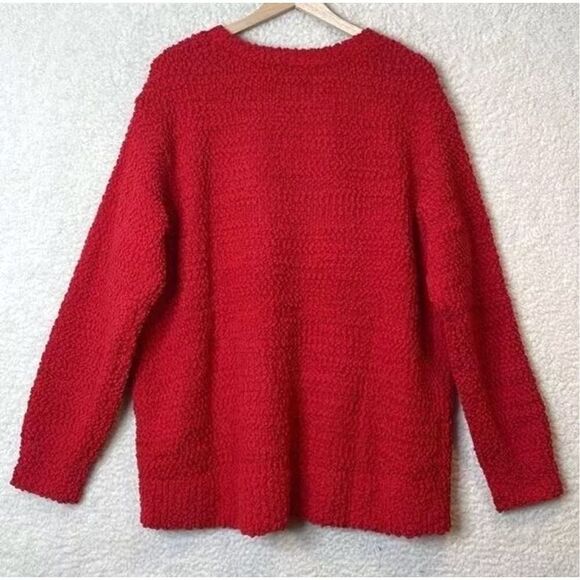 Style & Co NWT size 3X Fire Red Bobble Knit Sweater Pullover PLUS - Picture 3 of 6
